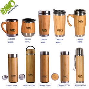 Taza <span class=keywords><strong>de</strong></span> bambú sin mínimo 450 ML/16 OZ Natural Libre <span class=keywords><strong>de</strong></span> BPA acero inoxidable sin <span class=keywords><strong>aluminio</strong></span> - Product Image 1