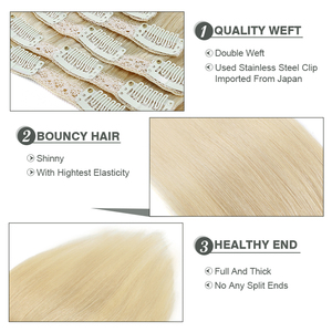 Tóc nối <span class=keywords><strong>clip</strong></span> bán buôn 100% tóc người, thẳng tự nhiên, lớp biểu bì đều, nối liền mạch - Product Image 6