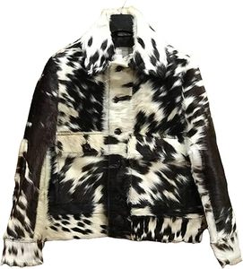 <b>Men</b> Cowhide Leather Jacket Fur Print Windproof Waterproof Breathable Casual Outerwear OEM Custom - Product Image 1