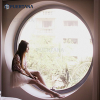 Ventana Circular de aluminio, ventana redonda fija con imagen