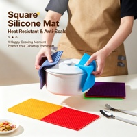 Sous-plat de cuisine en silicone personnalisé, durable, résistant à la chaleur, anti-brûlure, antidérapant, moderne, pour bols et tasses