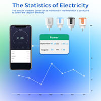Prise intelligente SIXWGH conforme aux normes européennes avec suivi de la consommation d'énergie via l'application Smart Life, compatible avec Alexa, Google Home et Alice, commande vocale