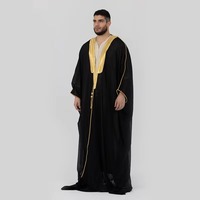 Abaya saoudienne brodée, vêtements islamiques pour hommes, style ethnique, robe de cérémonie de célibataire musulmane, vente en gros, prête à être expédiée