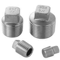 Bouchon carré externe en acier inoxydable massif DN6-DN100, bouchon fileté/bouchon à vis basse pression, normes ASTM/ASME, résistant à la corrosion
