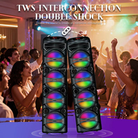 Système de sonorisation PA avec enceinte tour de 8 pouces, boîte audio sans fil BT, BT 5.3, liaison TWS pour système de sonorisation de fête en plein air, karaoké RGB