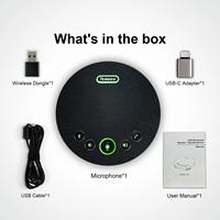 Microphone sans fil portable pour conférence avec suppression d'écho, USB Plug-N-Play, en plastique, pour petits groupes