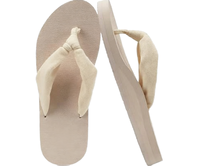 Tongs d'été en tissu pour femmes KuaiLu, soutien de la voûte plantaire, orthopédiques, semelle intérieure antidérapante, doublure EVA, semelle extérieure en caoutchouc, beige, taille 38