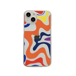 Creative Colorful Water Wave Pattern Phone Case For Iphone 15 pro max 11 12 13 14 Pro Max Xs Xr Soft Clear Tpu Phone Case Cover