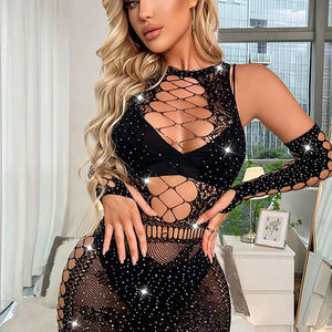 Bas résille maille fabricant femmes sous-vêtements soutien-gorge bref ensembles Corset string Sexi vidéo ouvert dames culottes fournisseur Shapers - Product Image 4