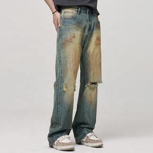 <span class=keywords><strong>Pantalones</strong></span> de algodón para hombre con salida de fábrica, <span class=keywords><strong>pantalones</strong></span> de mezclilla con logotipo personalizado en stock, envío directo para hombre - Product Image 3