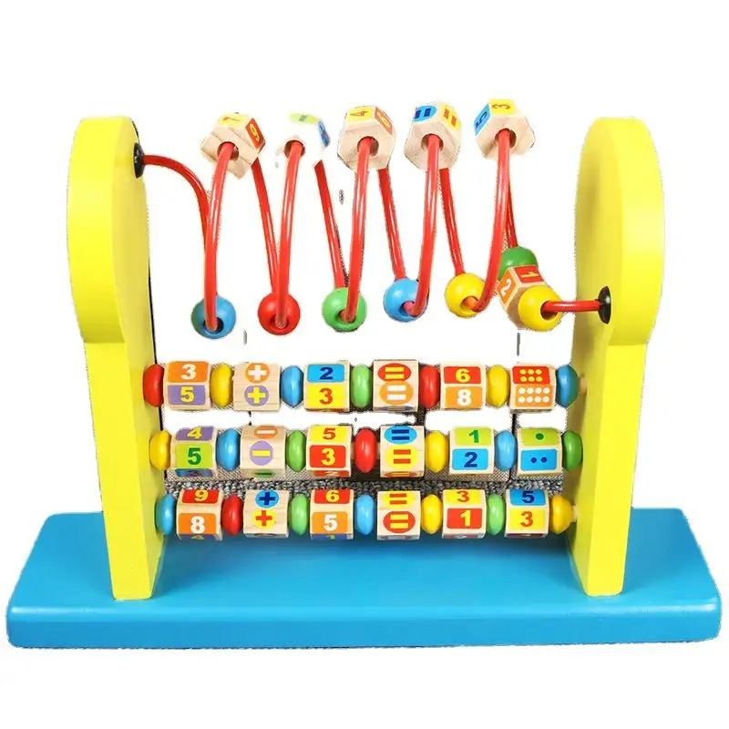Montages Early Educational Wooden Winding String Bead multifunzione abaco calcolo aritmetica giocattolo per bambini