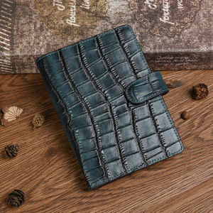Ando <b>Bag</b> Genuine Leather <b>Passport</b> Holder Crocodile Embossed <b>Travel</b> Wallet with Card Slots Snap Closure - Product Image 5