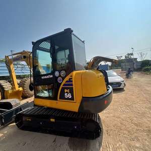 Mini machine d'occasion de 5 tonnes Komatsu PC56 avec pelleteuse sur chenilles à faible durée de fonctionnement en bon état à vendre - Product Image 4