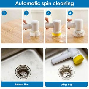 Cordless Scrubber Handheld <b>Bathtub</b> Kitchen Dishwashing Electric <b>Cleaning</b> <b>Brush</b> - Product Image 2