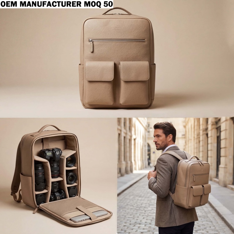 Manufacturer Classic Leather Professional Camera Bag