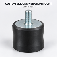 Custom Silicone Vibration Mount Metal Insert Threaded Stud Molded Matte Finish OEM Silicone Vibration Mount for Machinery