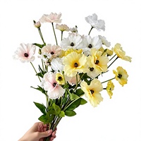 Bunga Peony Kupu-kupu Gaya Korea, Dekorasi Meja Bunga Buatan untuk Meja Makan di Rumah