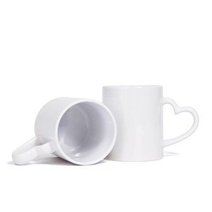 Taza de Cerámica Blanca para Sublimación con Asa en Forma de Corazón de 11 oz |   Vaso Recubierto en Blanco para Impresión Personalizada por Transferencia de Calor |   Taza para Regalo y Publicidad - Product Image 3