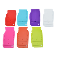 Jeu de 3 grattoirs à gâteaux en plastique Coupe-pâte à pâtisserie Dentelé Glaçage Lisse Crème au beurre Peigne de décoration DIY Fondant Outil de cuisson