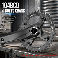 MOTSUV 104BCD Plato de Cadena Estrecho y Ancho de Disco Único 32T/34T/36T/38T de Aleación de Aluminio Ligero Anticaída para Bicicletas BMX/MTB