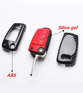 ABS Carbon Fiber Silicone Car Key Cover Protector Case for Audi <b>A3</b> A4 A5 C5 C6 8L 8P B6 B7 B8 C6 RS3 Q3 Q7 TT 8L 8V S3 Keychain - Product Image 6