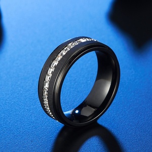 Anillo de tungsteno Micro pavé de Zirconia cúbica para hombre, anillo de diseño <span class=keywords><strong>italiano</strong></span> - Product Image 5