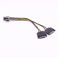 Cable de fuente de alimentación para tarjeta gráfica PCI-e PCIE, adaptador divisor de 6 pines a SATA Dual, 20CM, 18awg, Sata, 2x15 pines