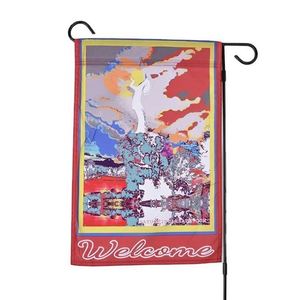 Custom Full Color Letterpress Printing Double Sided Spring Linen Burlap Portable Hanging Garden <b>Flags</b> for Yard Decoration - Product Image 2