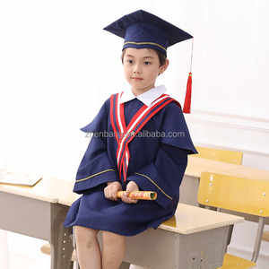 Robe polaire pour enfant, robe de remise de diplôme sur mesure, uniforme avec chapeau pour l'école, tendance 100% coton popeline, rayonne, unisexe - Product Image 3
