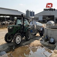 Citerne à boues remorquée par tracteur à essieu unique haute capacité HINDA 10000L avec pompe à vide à engrenages pour fumier liquide, haute productivité