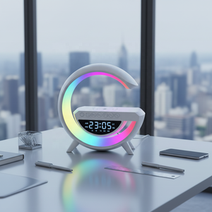 Creative <strong>Speaker</strong> &amp; Night Light Colorful, Smart, Multifunctional Desktop <strong>Speaker</strong> with Alarm Clock and Wireless Charging - Product Image 1