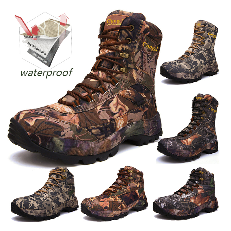 Brown Camouflage Military Boots Da Montagna Timberlannds Boots Hunting Boots Mountain Snow Shoes Hight Top Combat