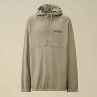 Sweat-shirt à capuche pour homme, demi-zip, décontracté, sport, unisexe, coupe classique, 400 GSM, tricoté, 100 % coton, anti-boulochage, imperméable