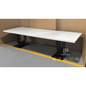 Good Quality Unique White Marble Top Black Wood Base Dinning Room Desk <b>Table</b> Rectangle <b>Dining</b> <b>Table</b> Set Rectangle <b>Table</b> - Product Image 3