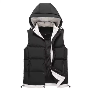 Chaleco Acolchado Personalizado para Hombre, Más Grueso y Cálido, con Capucha y Sin Mangas, con Bolsillos - Product Image 4