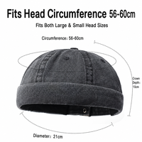 Casquette Docker en coton délavé avec logo personnalisé, 6 panneaux, réglable, sans visière, avec boucle métallique pour hommes et femmes