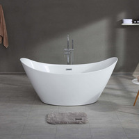 Baignoire autoportante ovale en acrylique Gurgle, design moderne et personnalisé pour hôtels et salles de bain, baignoire de trempage pour adultes