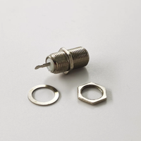 Conector Coaxial RF de 75 ohmios, F Hembra a F Hembra, Tipo Bulkhead con Pin Receptáculo (Aleación de Zinc)