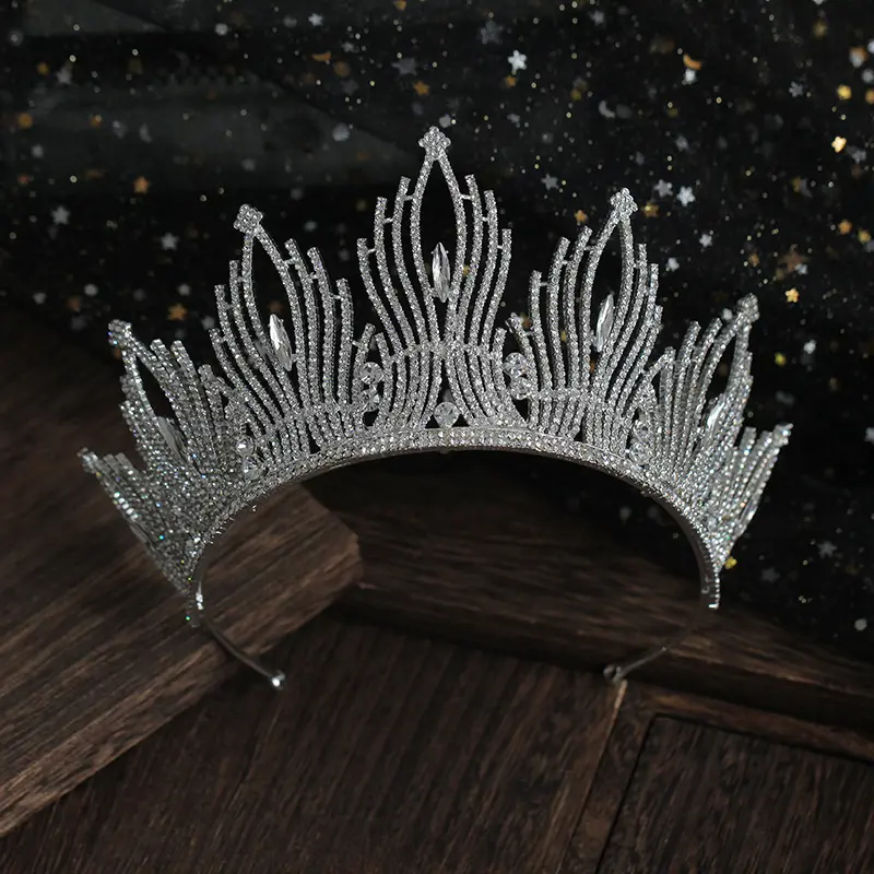 Diadema di cristallo bianco della corona del partito dei gioielli nuziali di cerimonia nuziale all'ingrosso di modo romantico