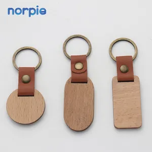 Porte-clés en bois personnalisé Laser Logo gravure bricolage porte-clés en bois vierge