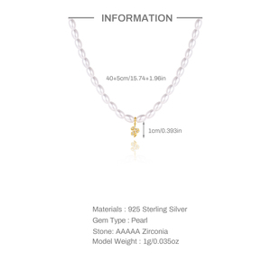 Collier ras du cou CANNER Simple S925 en argent sterling avec pendentif serpent en zircon et perle millet française pour femme - Product Image 6
