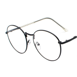 Maidis Round <b>Metal</b> <b>Frame</b> Eyeglasses Women Fashion Trend Pearl Temple Plano Lenses Blue Light Protection Harajuku Retro Style - Product Image 2