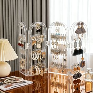 Earring Storage Rack Necklace Jewelry Organizer 4 Layers Desktop Plastic <b>Display</b> <b>Stand</b> for Jewelry Organizers - Product Image 4