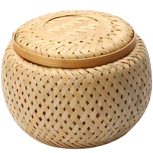 Boîte à thé en bambou double couche Petit <span class=keywords><strong>panier</strong></span> vietnamien pour le thé Pu'er pour le stockage des aliments Écologique et élégant - Product Image 5
