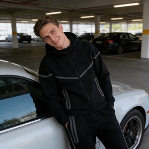 <span class=keywords><strong>Ensemble</strong></span> De Survêtement Personnalisé Réfléchissant Homme, Fabricant De Vêtements Athlétiques En <span class=keywords><strong>Molleton</strong></span> Technique, Streetwear Sportif Avec Bandes Lumineuses - Product Image 2