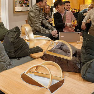 Anillo de Servilleta de Metal Latón, Diseño Semicircular de Última Moda, Ideal para Eventos y Decoración de Mesa - Product Image 3