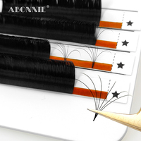 Abonnie Premium J C CC D DD L M 6-25mm Extensions de cils Easy Fan en plateaux, Extensions de cils velours mat Easy Fanning 0.03, Vente en gros