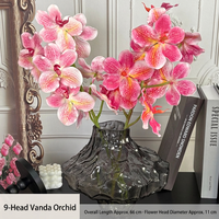 Realistiche handgemaakte kunstmatige orchidee bloem zijden bloemblaadjes Vanda enkele steel bloemdecoratie voor bruiloften, huis en evenementen