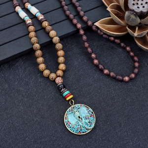 Vintage Nepal Lungo Buddista Mala Perline di Legno Del Pendente & Collana Etnica Della Boemia Boho Elephant Buddha Fortunato Dei Monili per le Donne Degli Uomini - Product Image 4