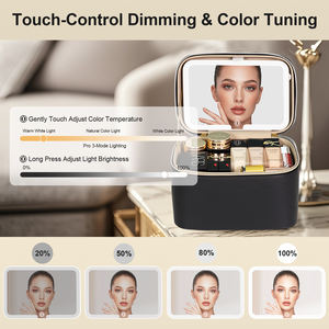 Organisateur de cosmétiques portable OBOX avec éclairage, plusieurs couleurs disponibles, trousse de maquillage personnalisée avec miroir LED pour les maquilleurs - Product Image 4